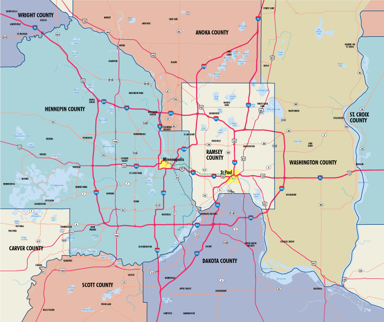 Minneapolis St Paul Map Minneapolis-St-Paul-County-Map - Visit Twin Cities